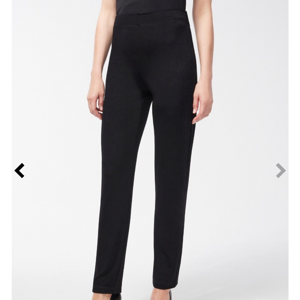 Chico’s travelers essential slim black pants with ankle slit. Size 1R